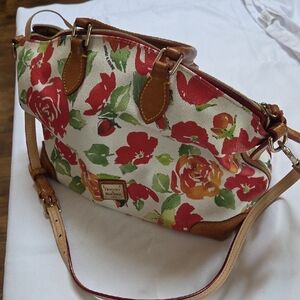 Dooney & Bourke Red and Green Floral Shoulder Bag